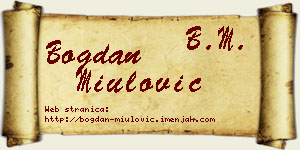 Bogdan Miulović vizit kartica